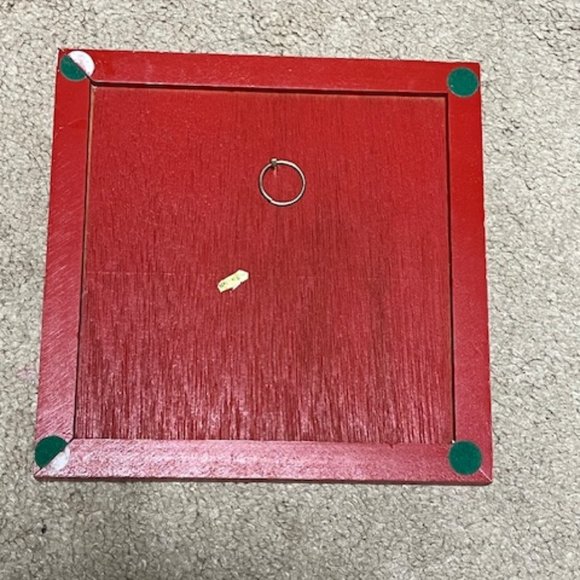 VTG Christmas Reindeer Dancing Ceramic Tile Trivet w/Red Wood Frame 7.25" - Picture 4 of 13